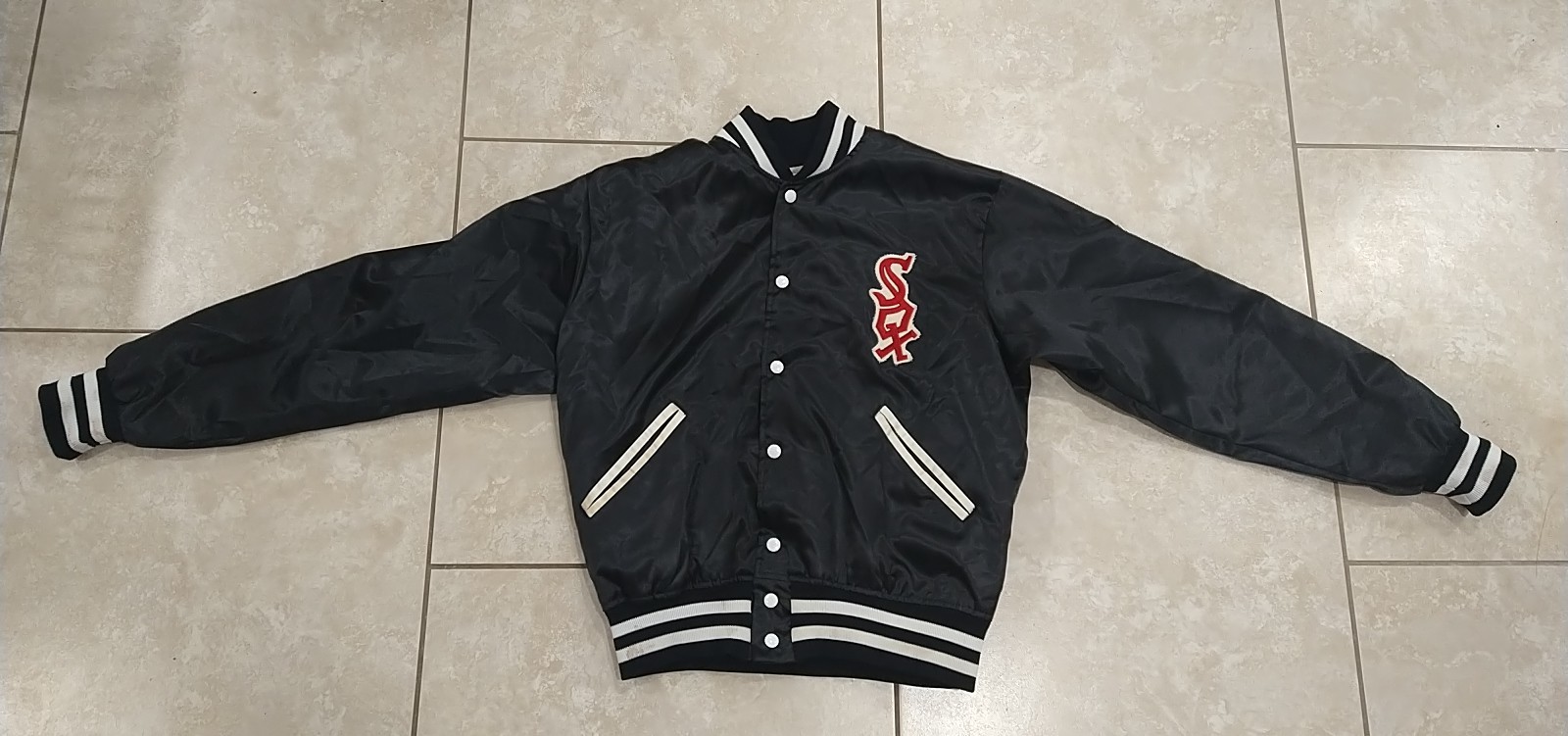 Vtg Felco Chicago White Soxs Satin Jacket Sz L 80’s