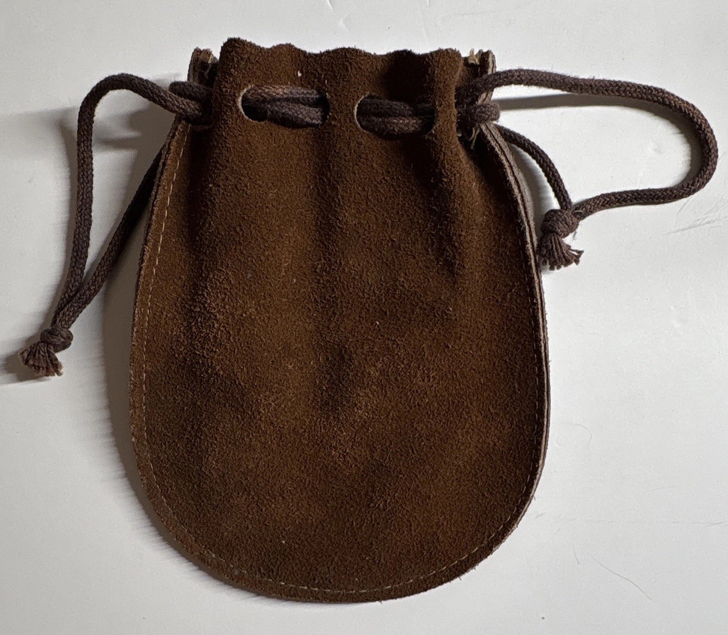 Vintage Leather Pouch With Drawstring Closure Carry Pouch Men’s Pocket Keepsake
