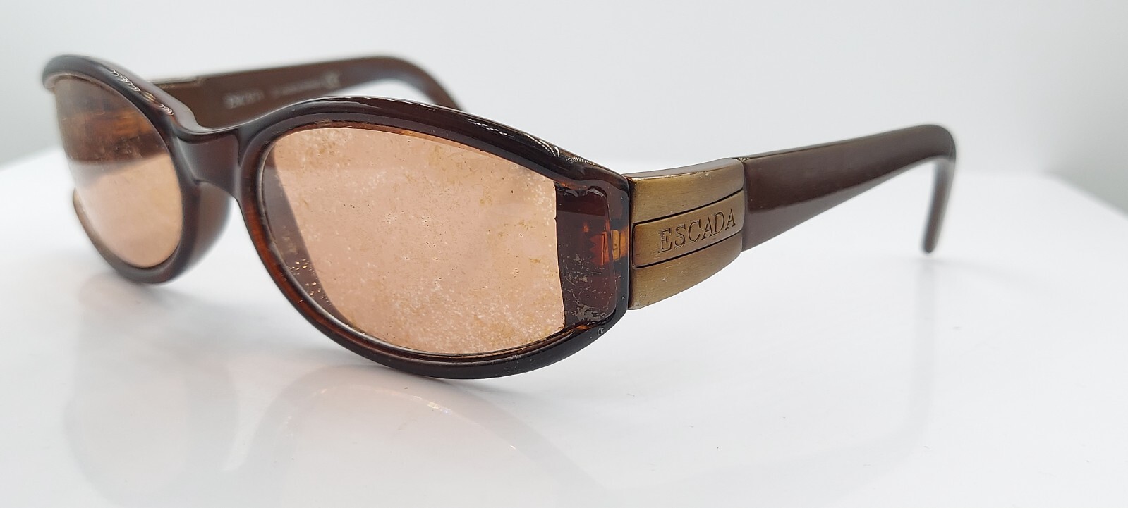 Vintage Escada E1069 Brown Oval Sunglasses France FRAMES ONLY