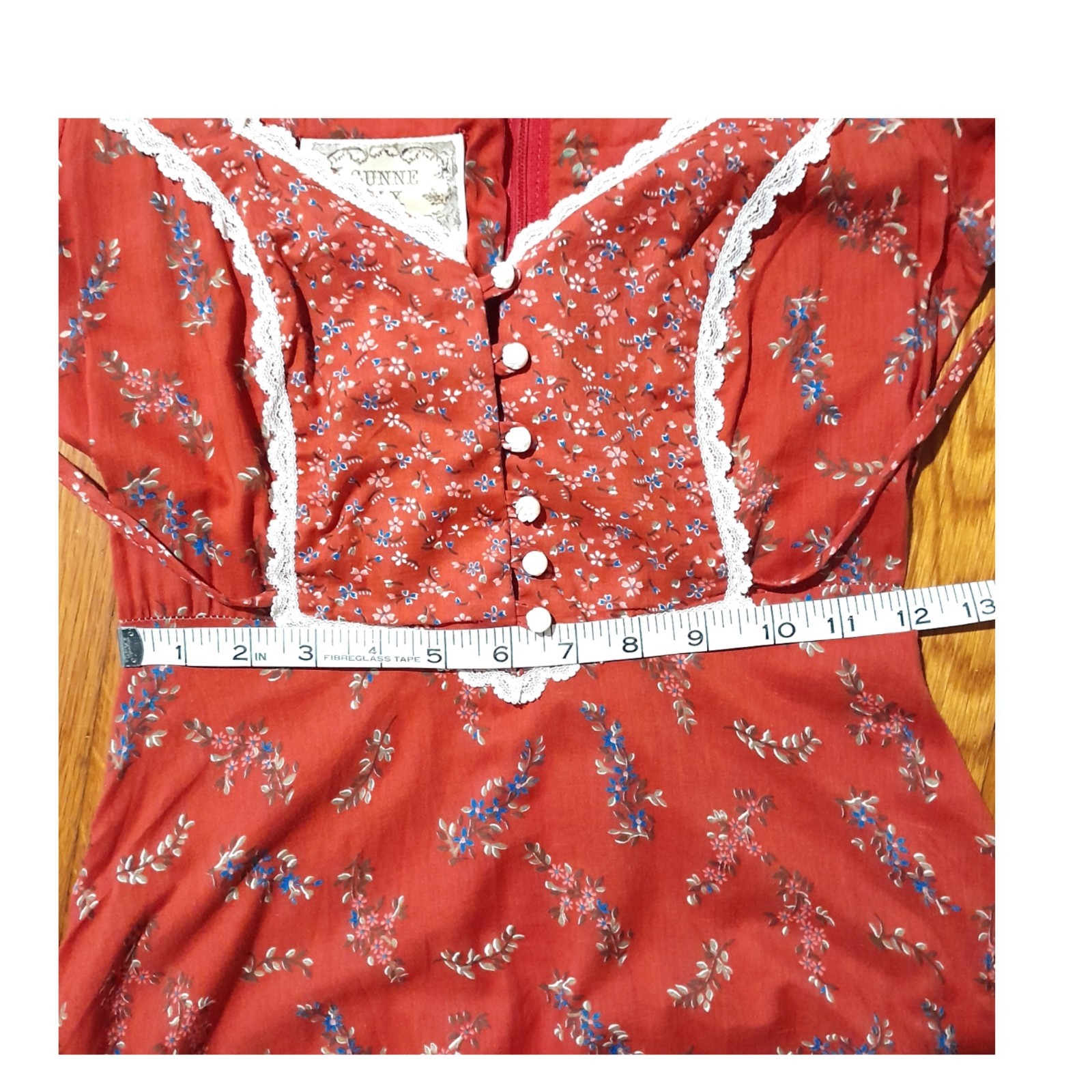 Gunne Sax 2 pocket bright orange floral Prairie dress sz 5 -women’s XXS/XS