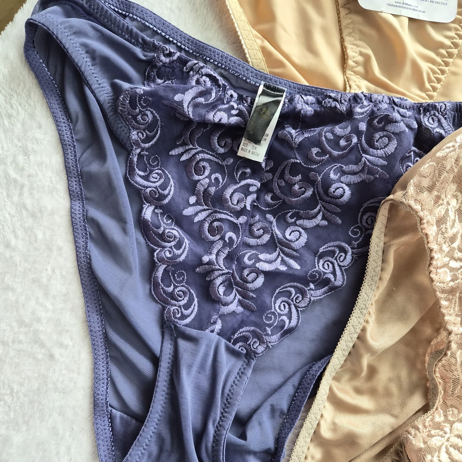 Huge Lot 3X Vintage Plus Size Panties 22/24 Satin Thong Bikini Brief Underwear