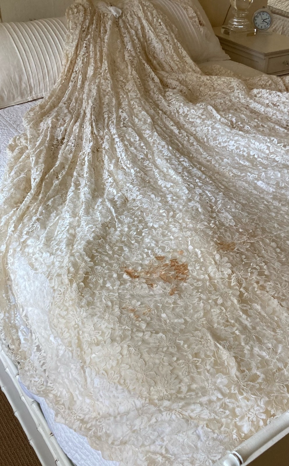 VTG 1953/54 AS IS Wedding Dress Custom Made St. Louis Mo. Multi Layer/full train