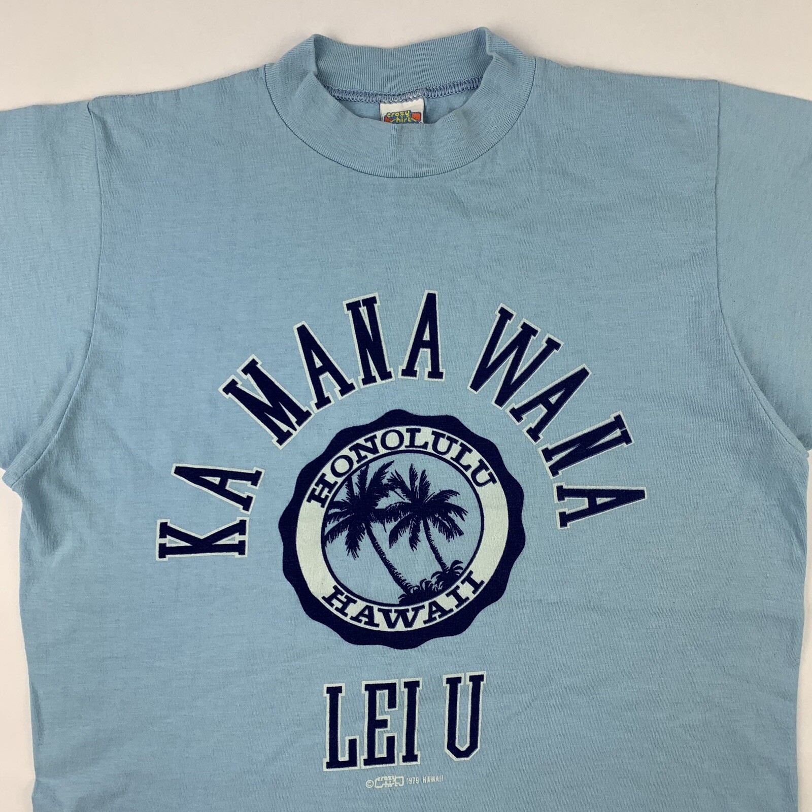 VTG 70s Crazy Shirts Hawaii Ka Mana Wana Lei U T-Shirt Medium Surf Honolulu 1979