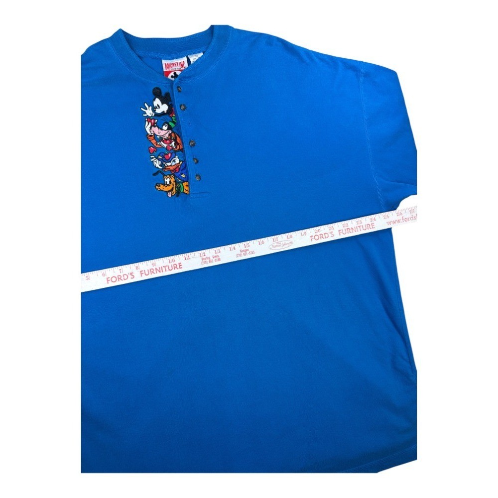Vintage 90s Disney Store Mickey, Donald & Goofy Henley T-Shirt 3XL Unisex 50″