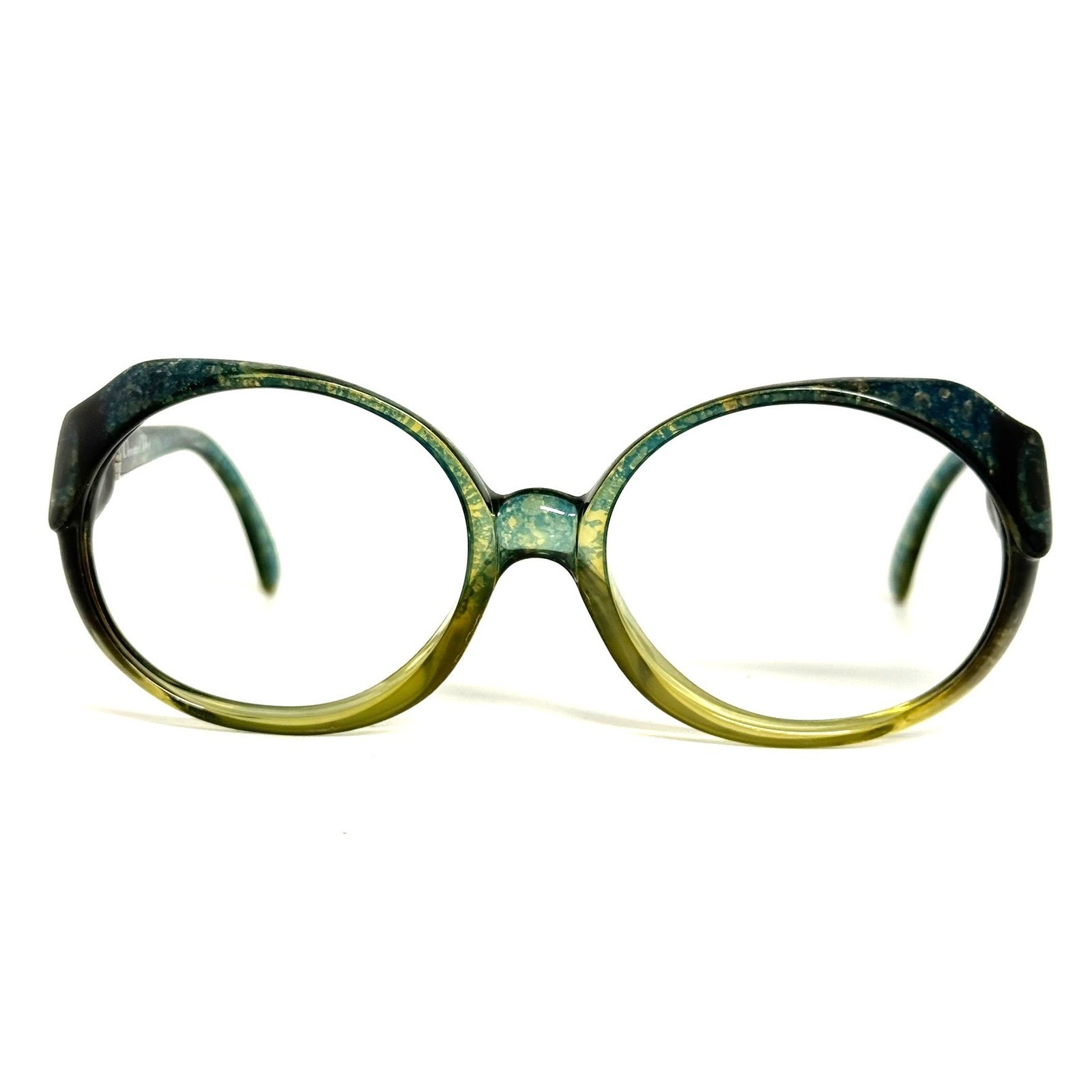 Christian Dior Vintage Optyl Round Eyeglasses Blue Green Marbled 2019-50 Germany