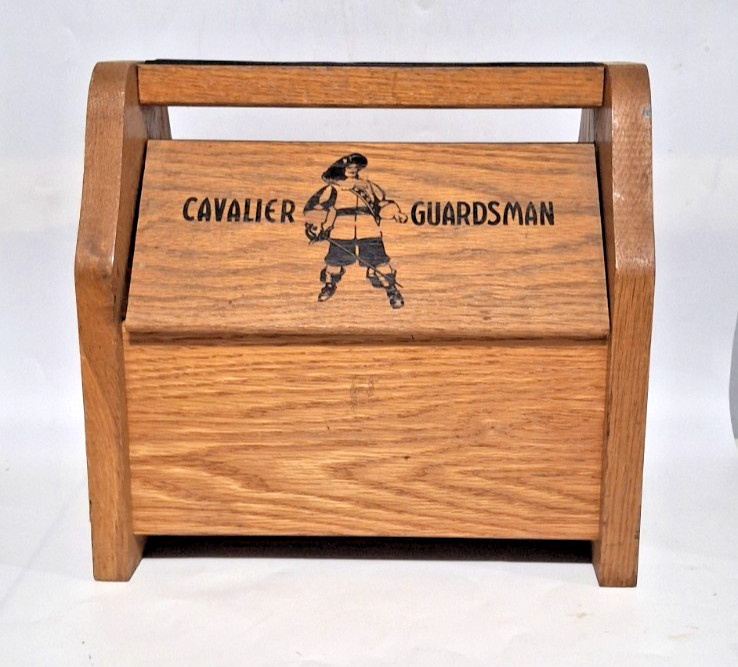 Cavalier Guardsman Vintage Wooden Shoe Shine Box Advertising Wood Box