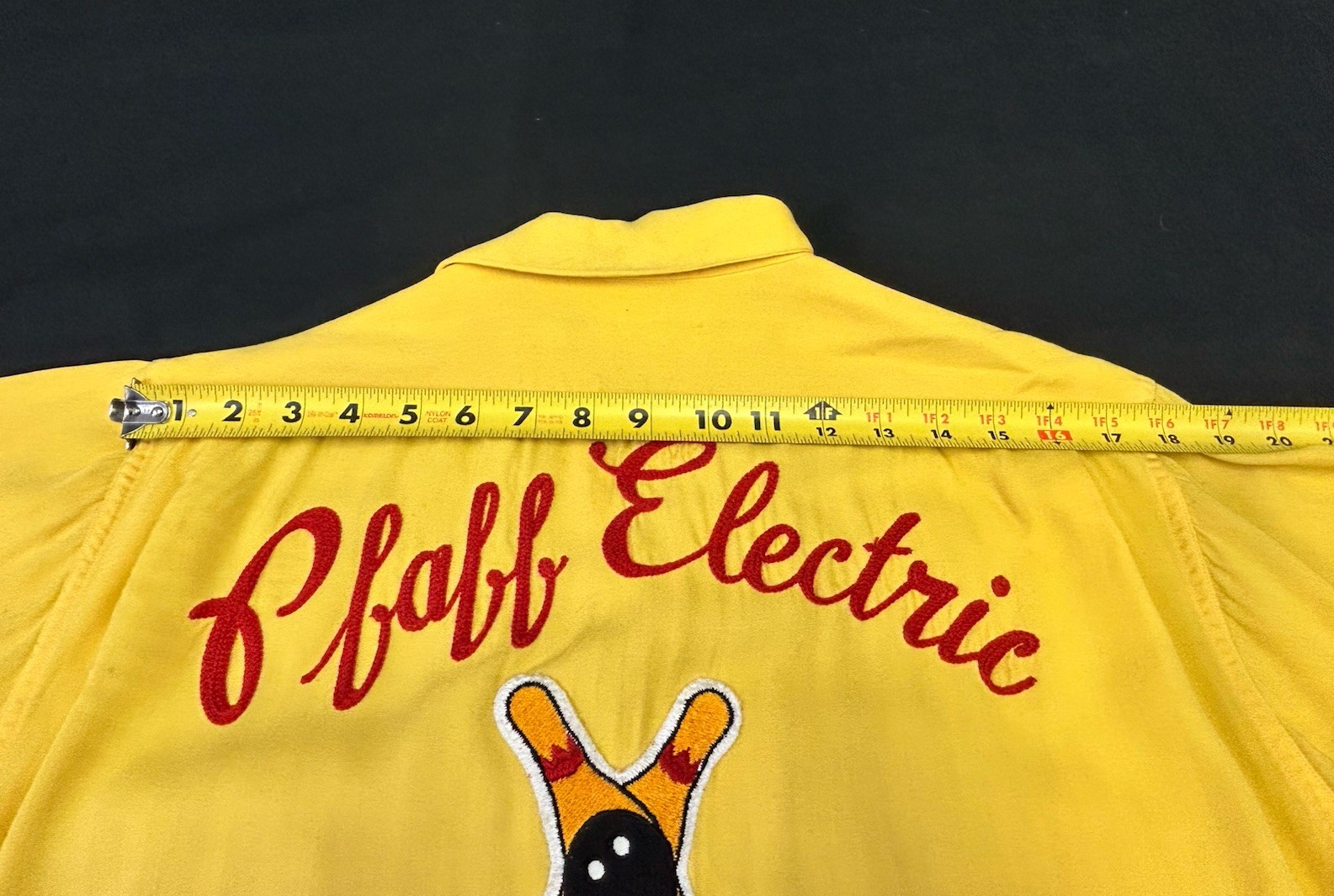 Vintage Master Bowler Rayon Chainstitched Bowling Shirt Rock Springs Mens 44″ CH