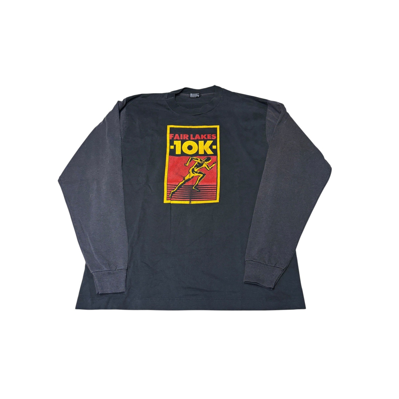 Vintage Screen Stars Best Fair Lakes 10K Race Long Sleeve Shirt XL Black USA