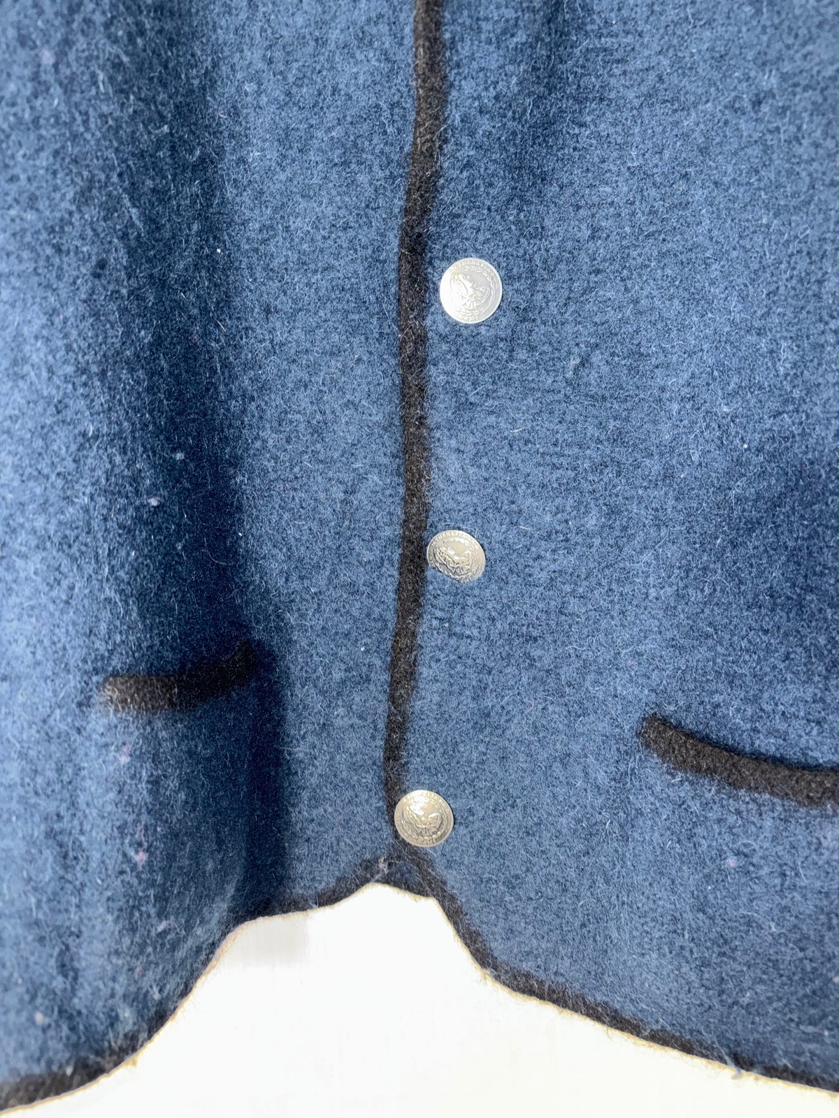 Vintage Austrian Tyrol Wool Jacket Hofer Pure New Wool Navy Austria Coat Men’s M