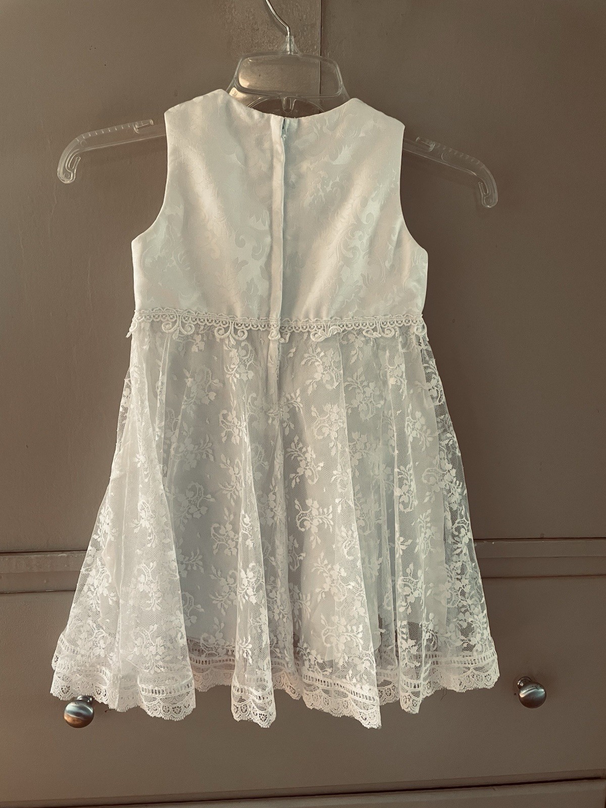 Jessica Mcclintock Girls Size 5 Dress Satin Lace Flower Girl Church Vintage Zip