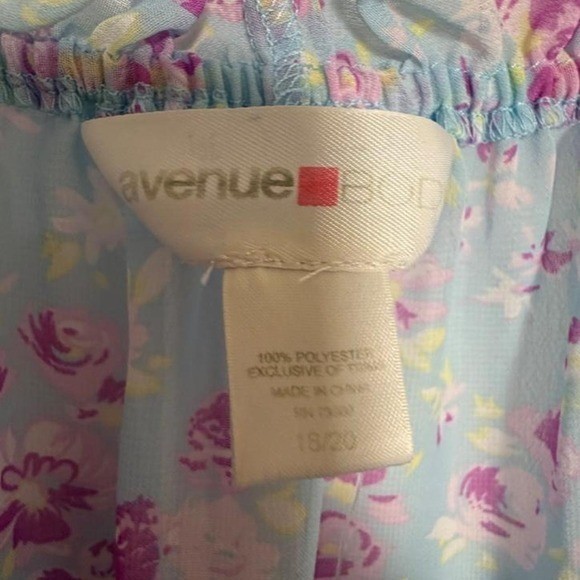 Avenue Floral Peasant Mini Dress 18/20 Blue Cottagecore Boho Plus