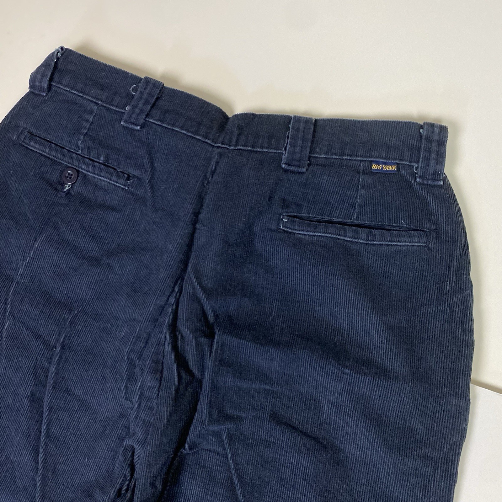 Vintage 1970s Big Yank Navy Blue Corduroy Pants Scovill Zip Difficult Fits 30×32