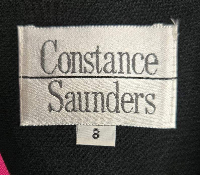 VTG Constance Saunders Womens 8 Long Coat Jacket Multicolor Flip Cuff Collar