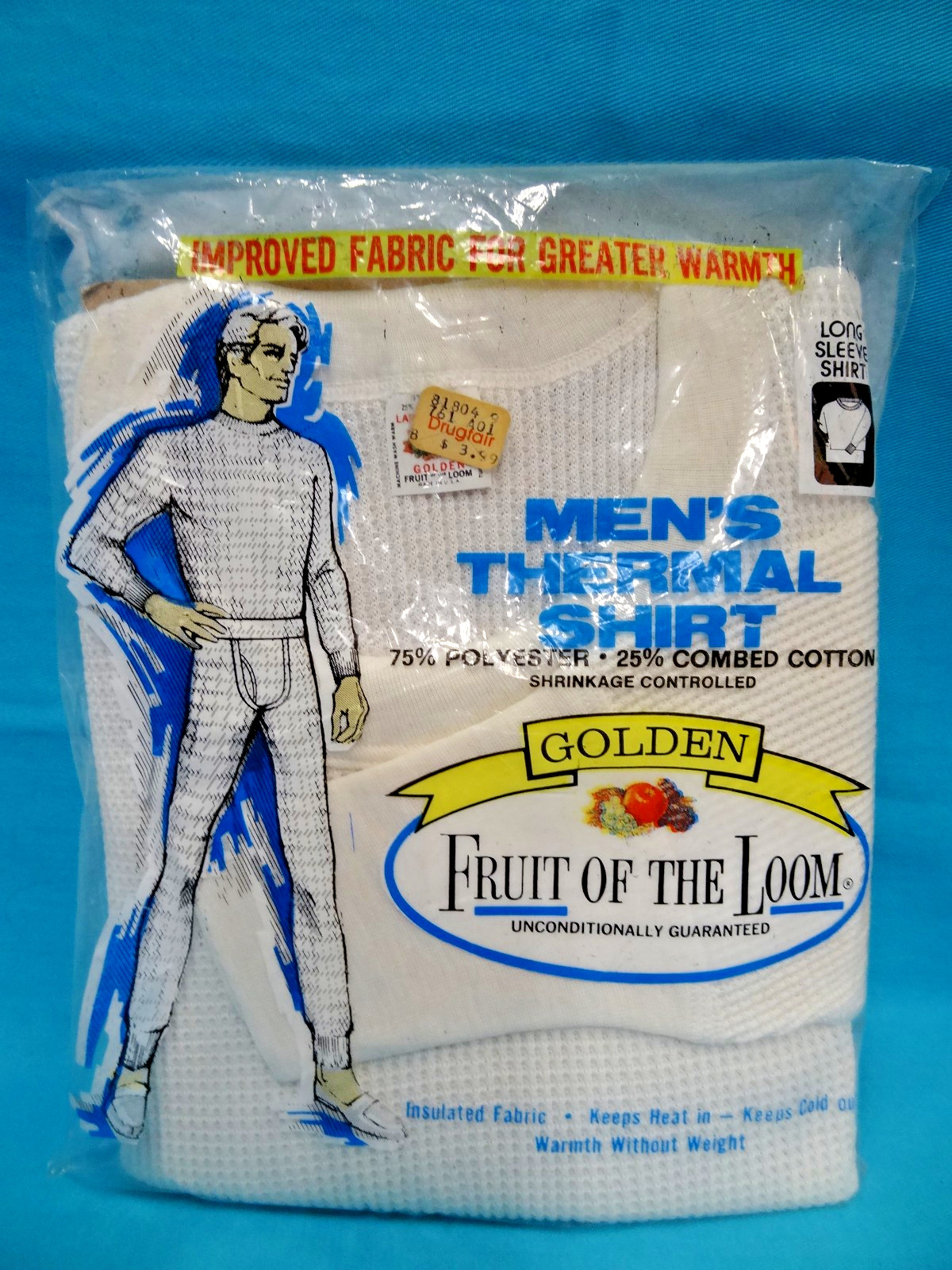 Vtg Golden Fruit Of The Loom Mens Thermal Long Sleeve Shirt Large-NEW IN PACKAGE