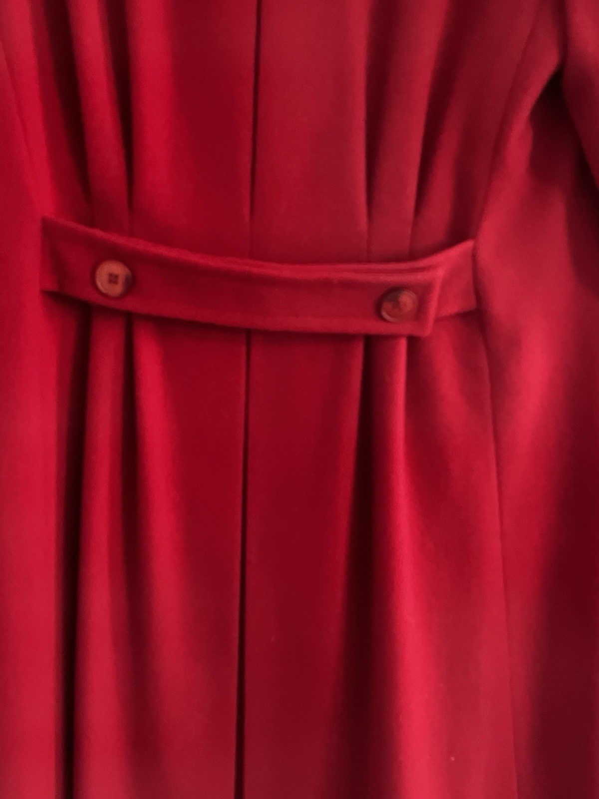 VTG Evan Picone Long 100% Wool Double Breasted Coat Women’s Medium Bright Red