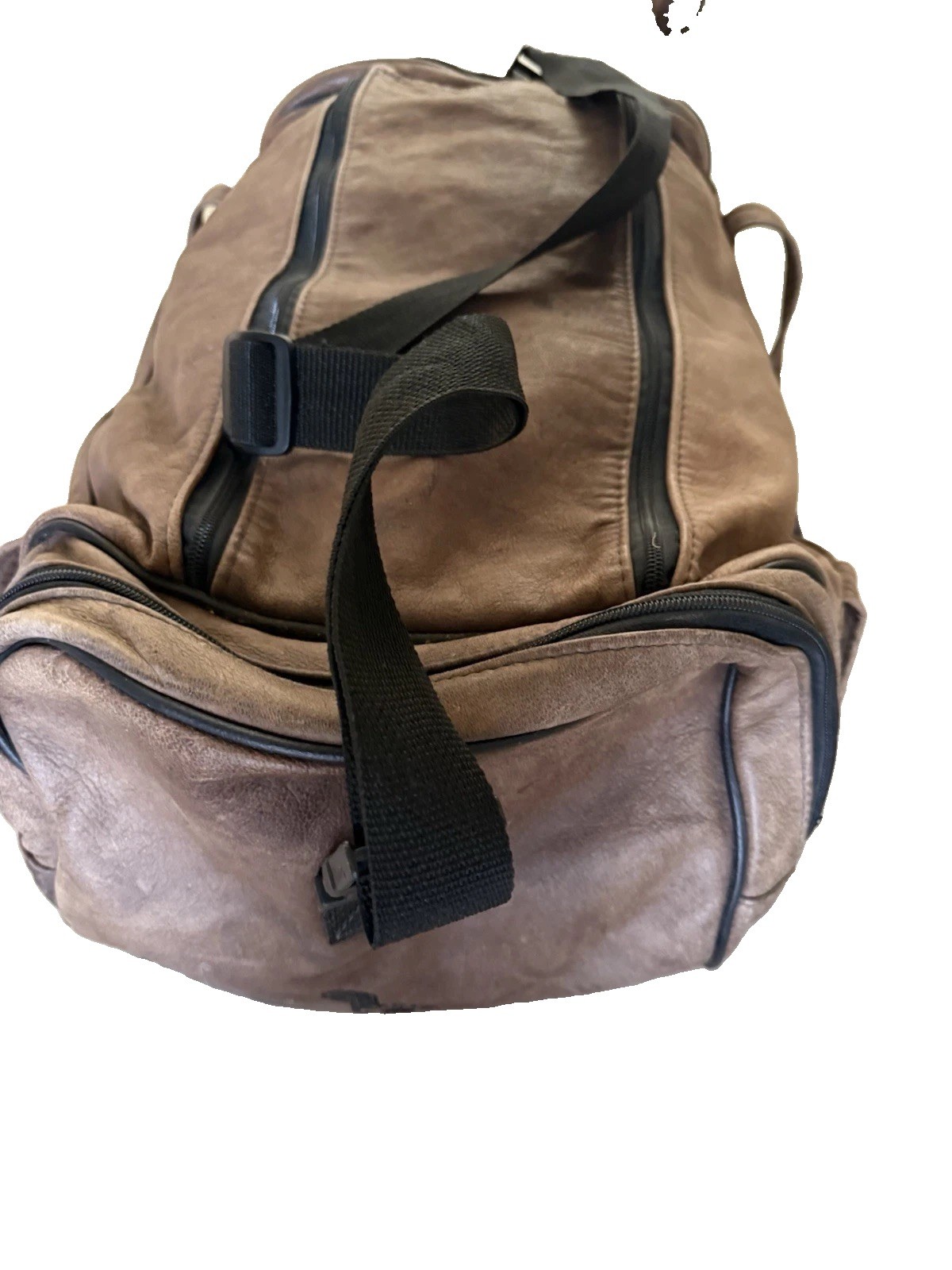 Vintage Eagle Creek Brown Leather Duffle Bag Travel Carry On Weekender 22″