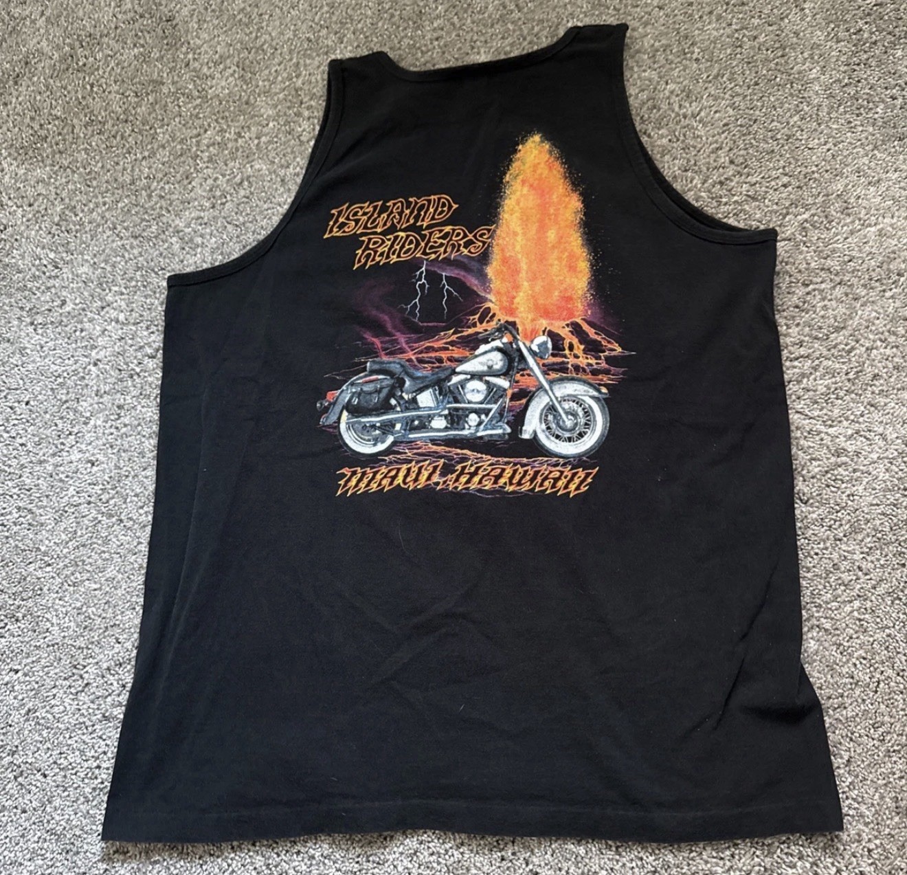 Vintage 90s Island Riders Maui Hawaii Motorcycle Tank Top Muscle Shirt Mens XL