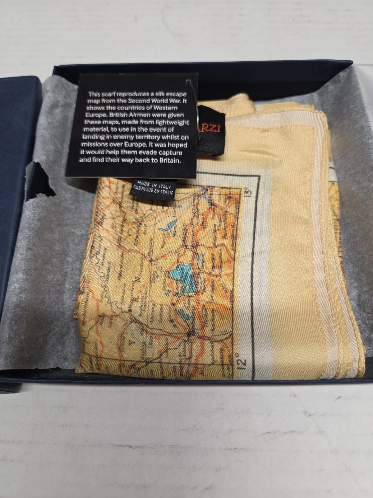 Lovarzi WW2 Escape Map Silk Scarf IWM