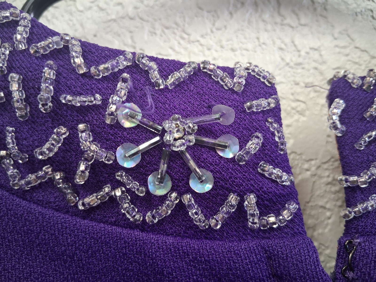 Vintage 60s Mod Dress Embellished Women’s Purple Sleeveless Belt Sz 13