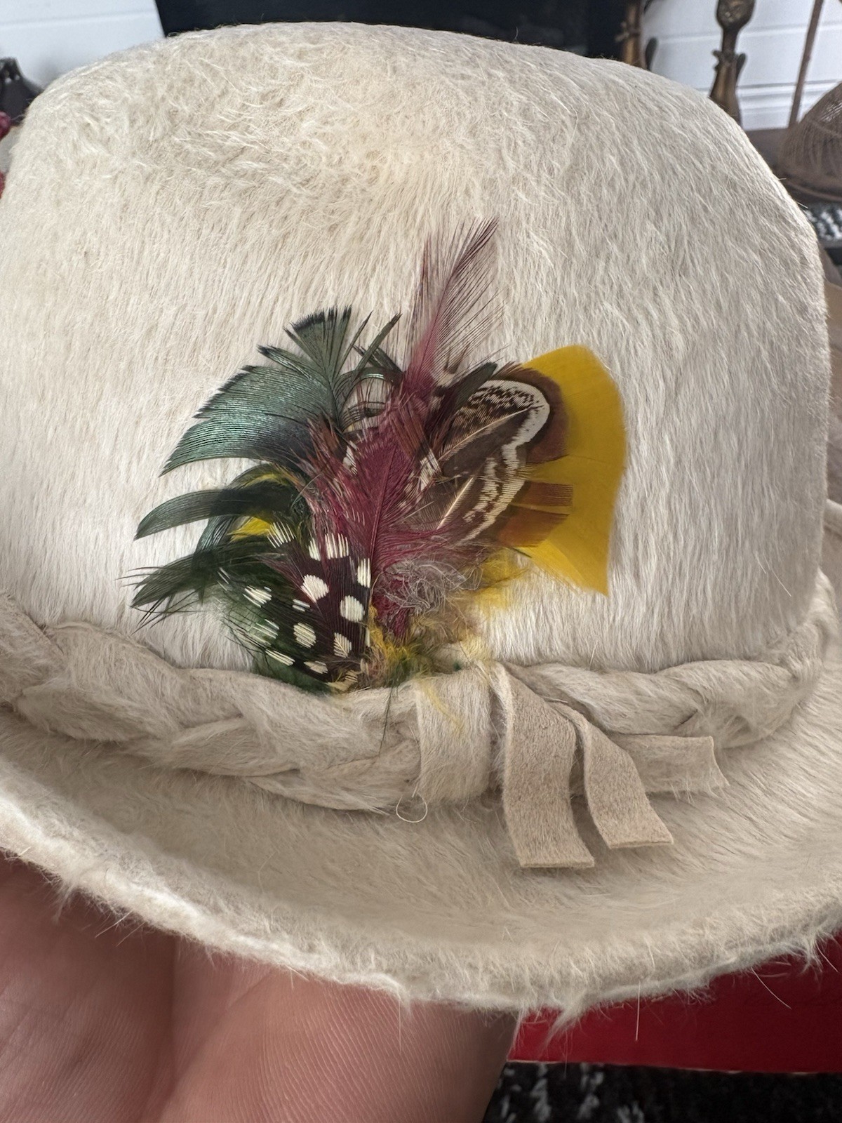 Biltmore Hat Men’s 7 1/8 Beaver Vintage Fur Stetson Antique Beaver Leather Rare