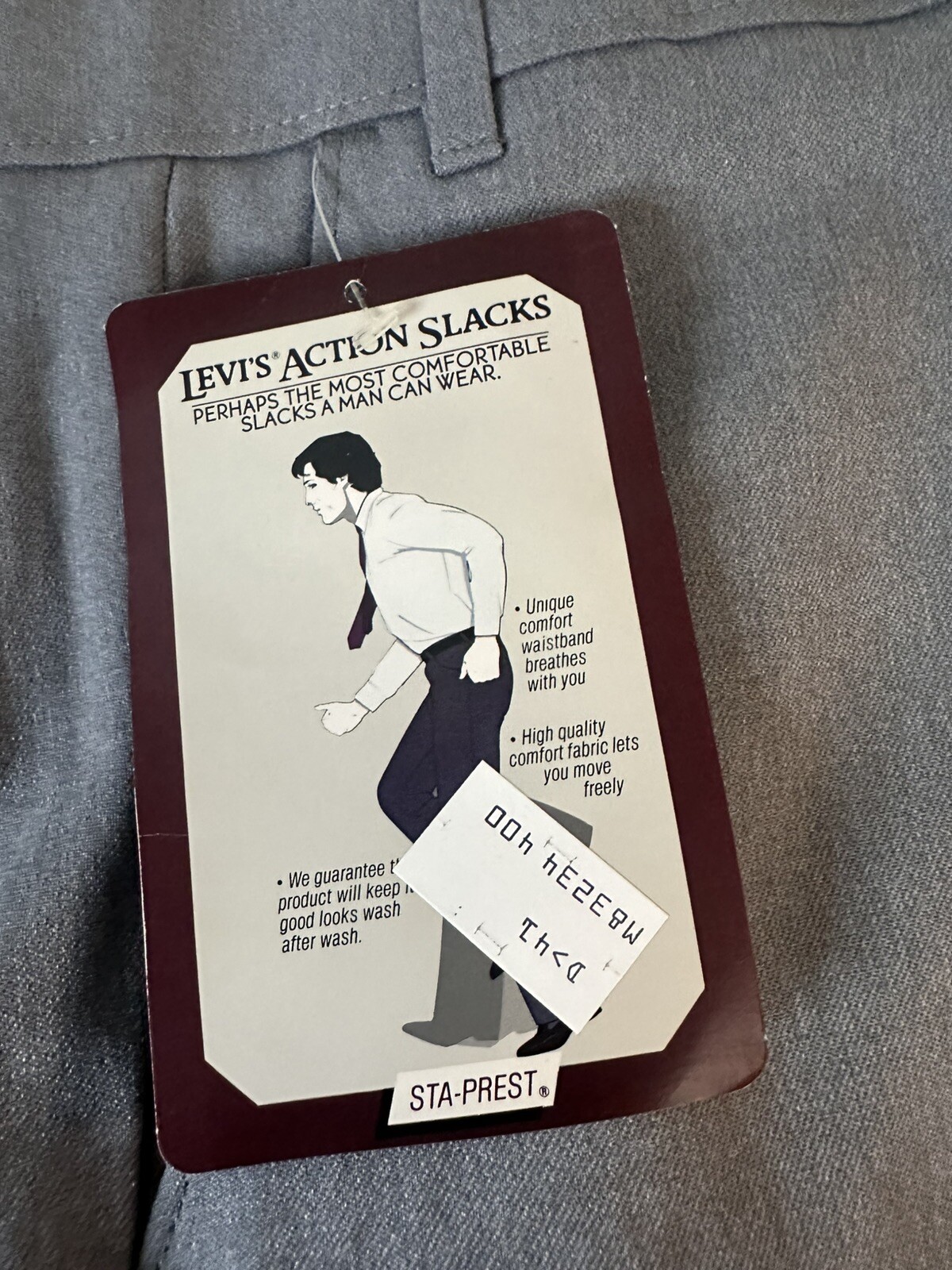 Vintage Levi’s Action Slacks Sta-Prest Gray Size 40×30 Made In USA