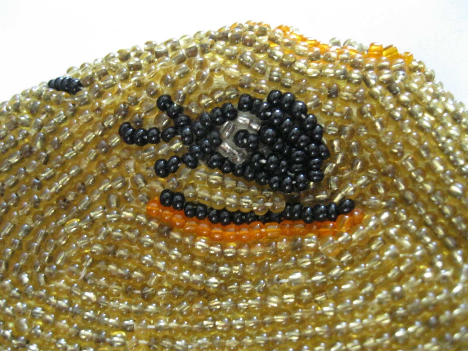 Vintage Hand Made before WW2 in Korea Coin Beaded Purse 4″ tall and 3″ wide
