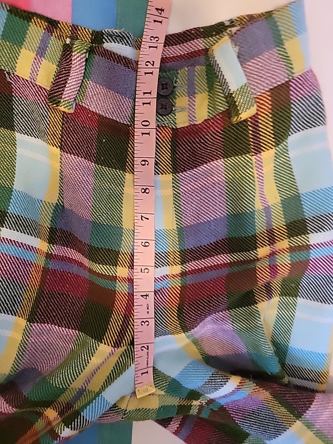 Vintage Levis For Me Plaid Pants 70s Bell Botton Cuffs 24 In Waist