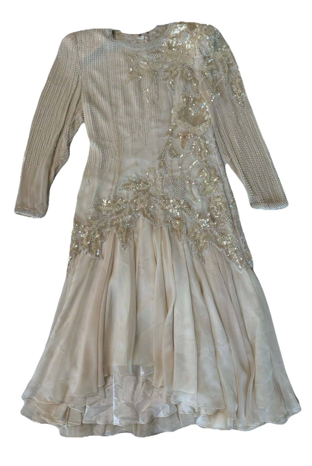 1980s Vintage Alyce Design Sequins And Beaded 100% Silk Dress- Women’s UNKNOWN