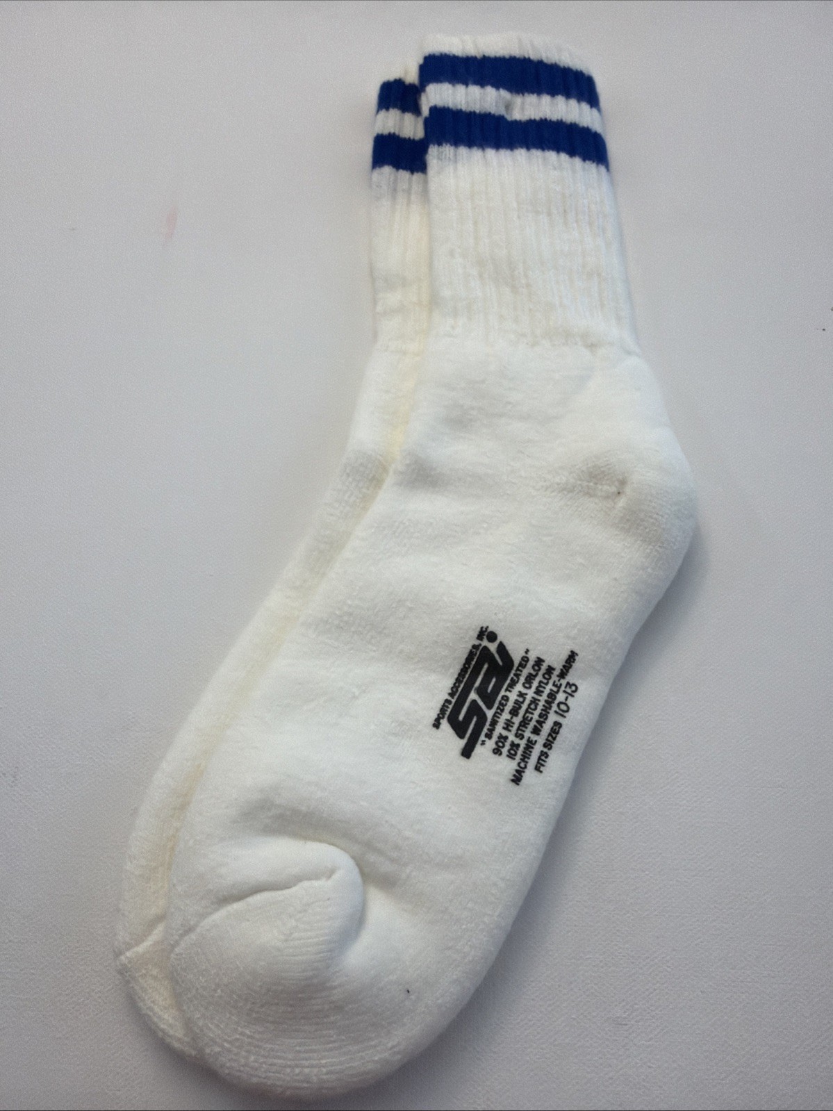 VTG Socks NOS Men’s 10-13 Acrylic Hi Bulk Orlon SAI Crew Striped Mid Calf 80’s