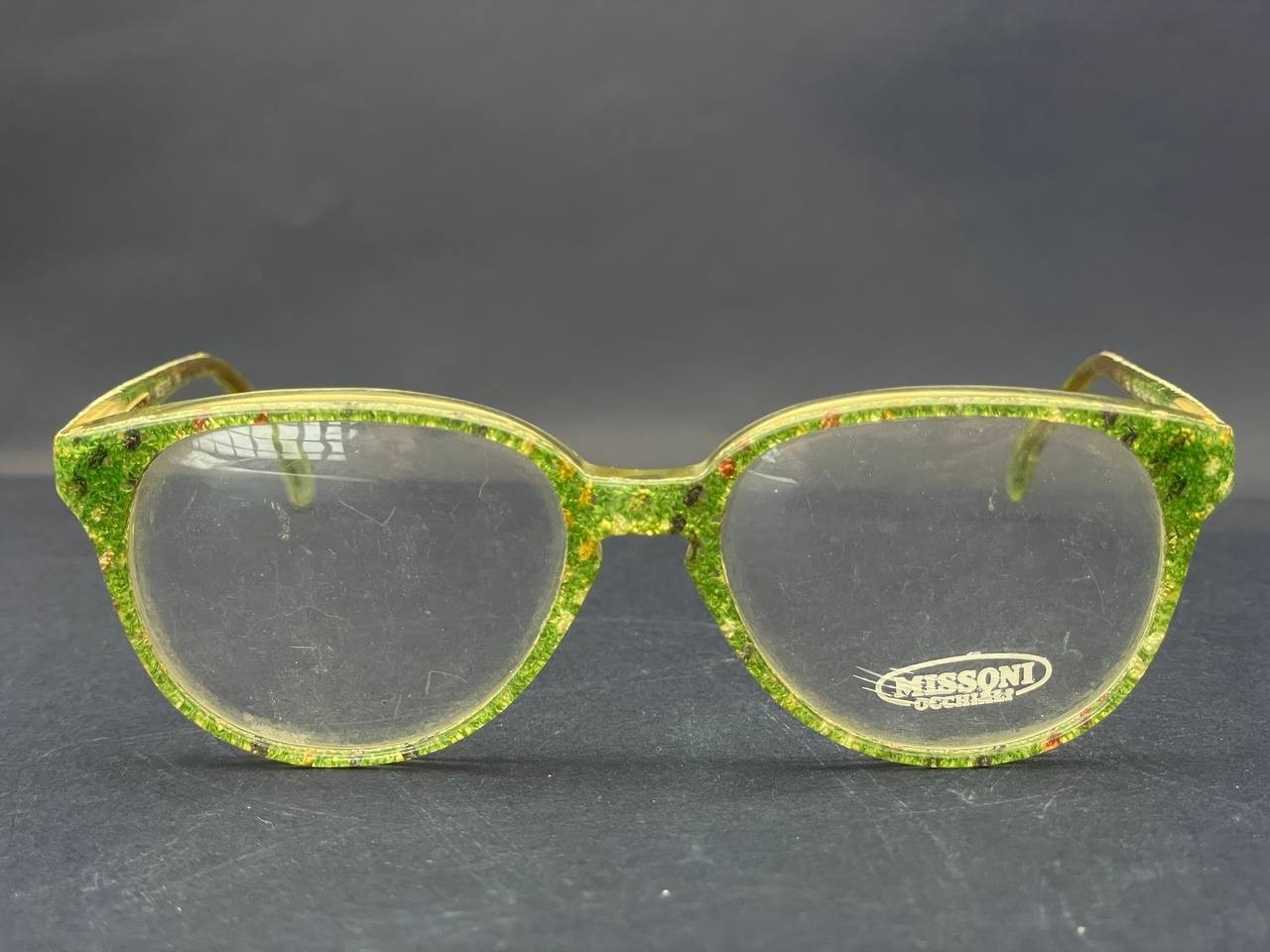 Vintage Missoni M507/F Eyeglasses Green Mosaic Frame Italy 1980s NOS Unisex