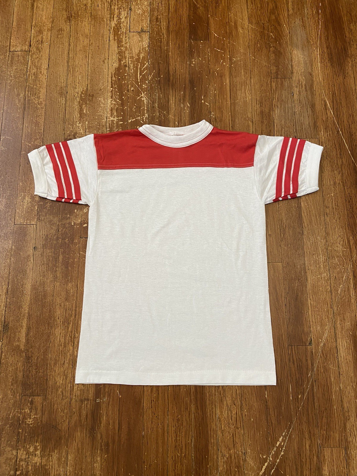Deadstock Vintage 80s Single Stitch Classic Retro Ringer T-Shirt Youth 14-16 USA