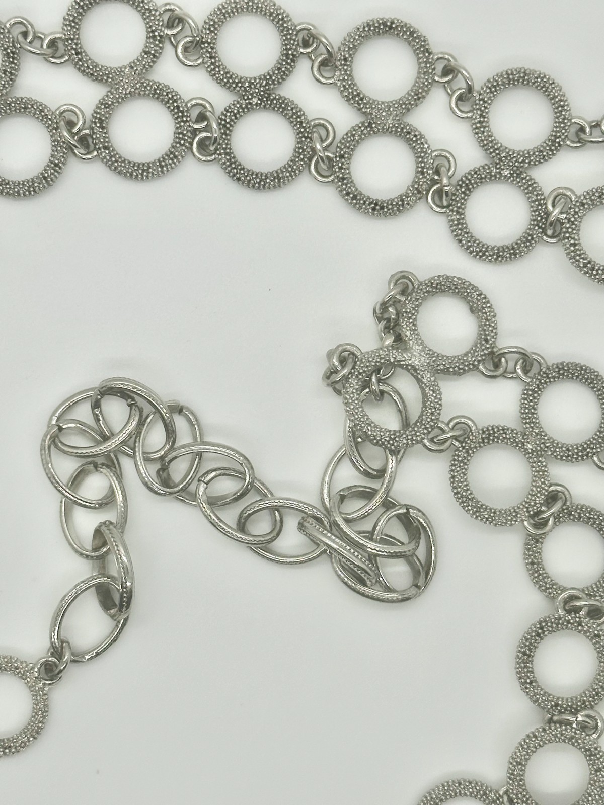 Vintage 1980’s retro link belt | 41 inches Long | Stainless Steel Link Belt