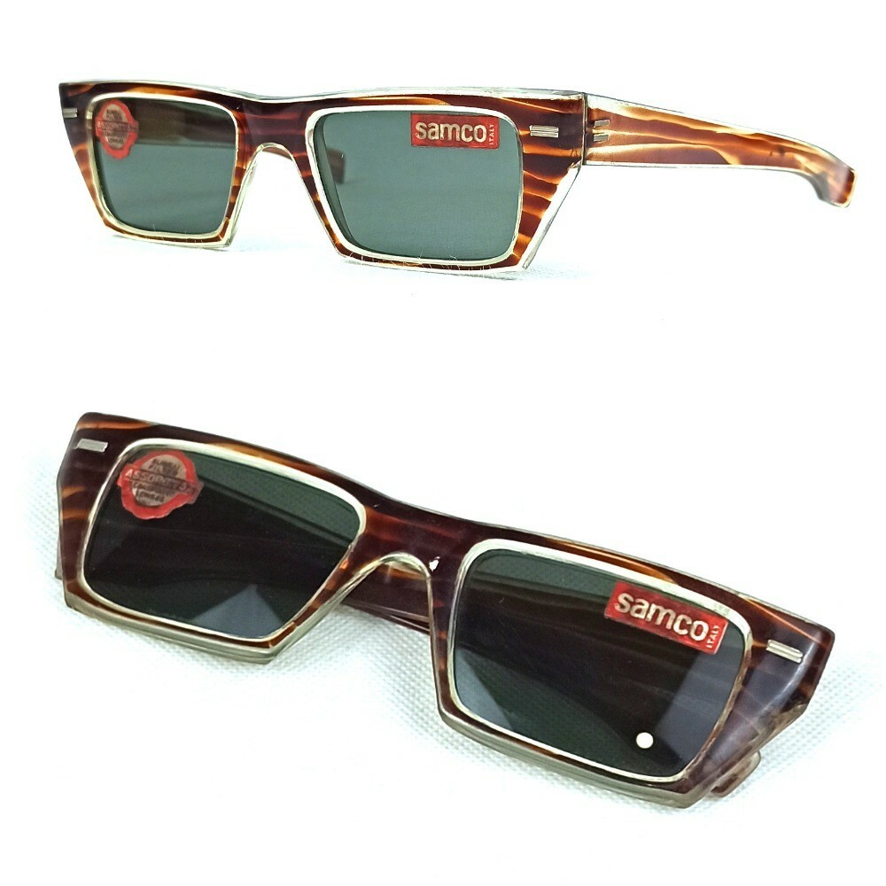 TRUELY RARE SUNGLASSES VINTAGE SAMCO ITALY 1950s ART DECO TIGER FRAME UV400 LENS