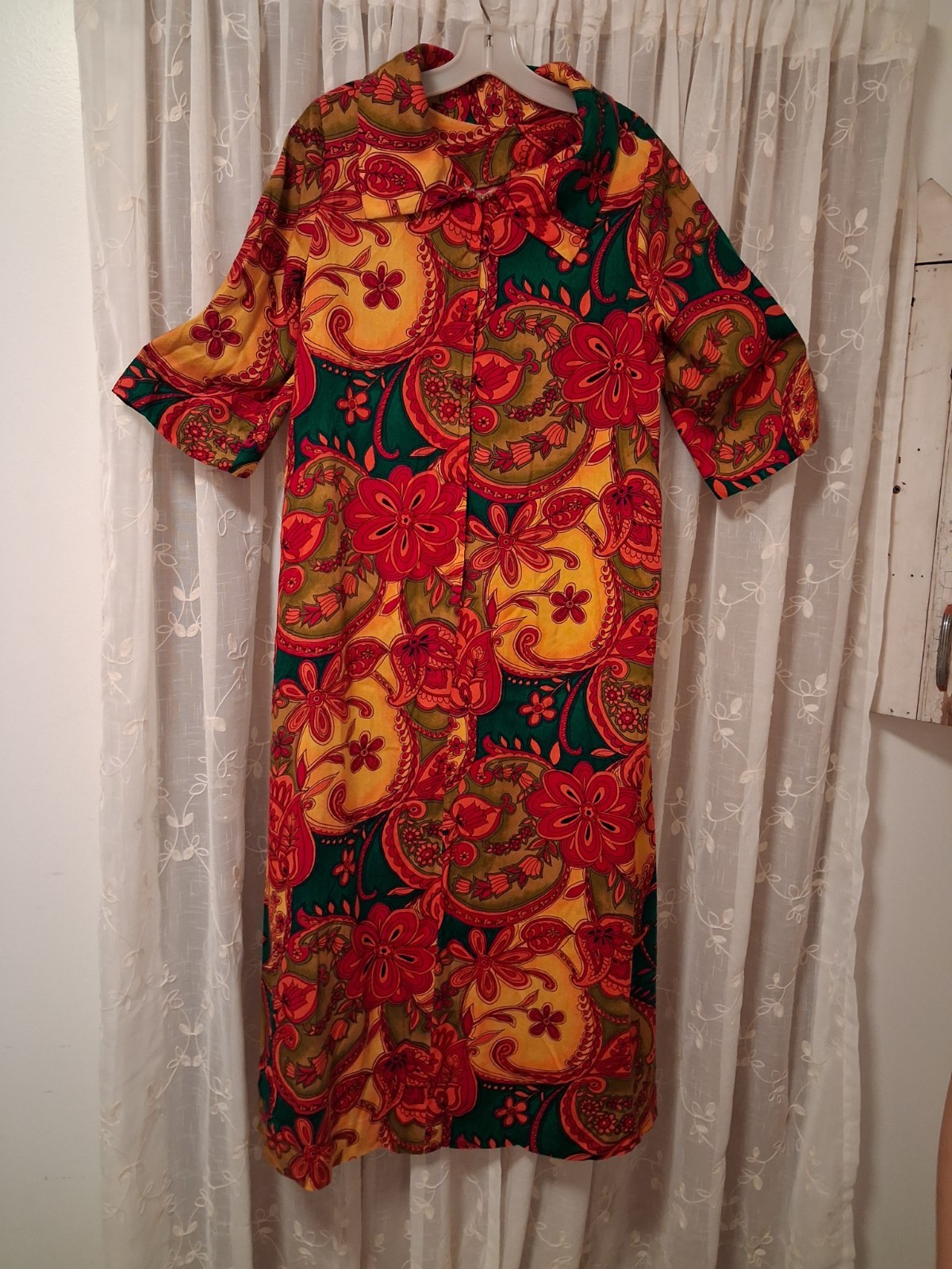 Vintage ALICE POLYNESIAN Hostess Dress Psychedelic Mod Max Aloha Pool Beach 70s