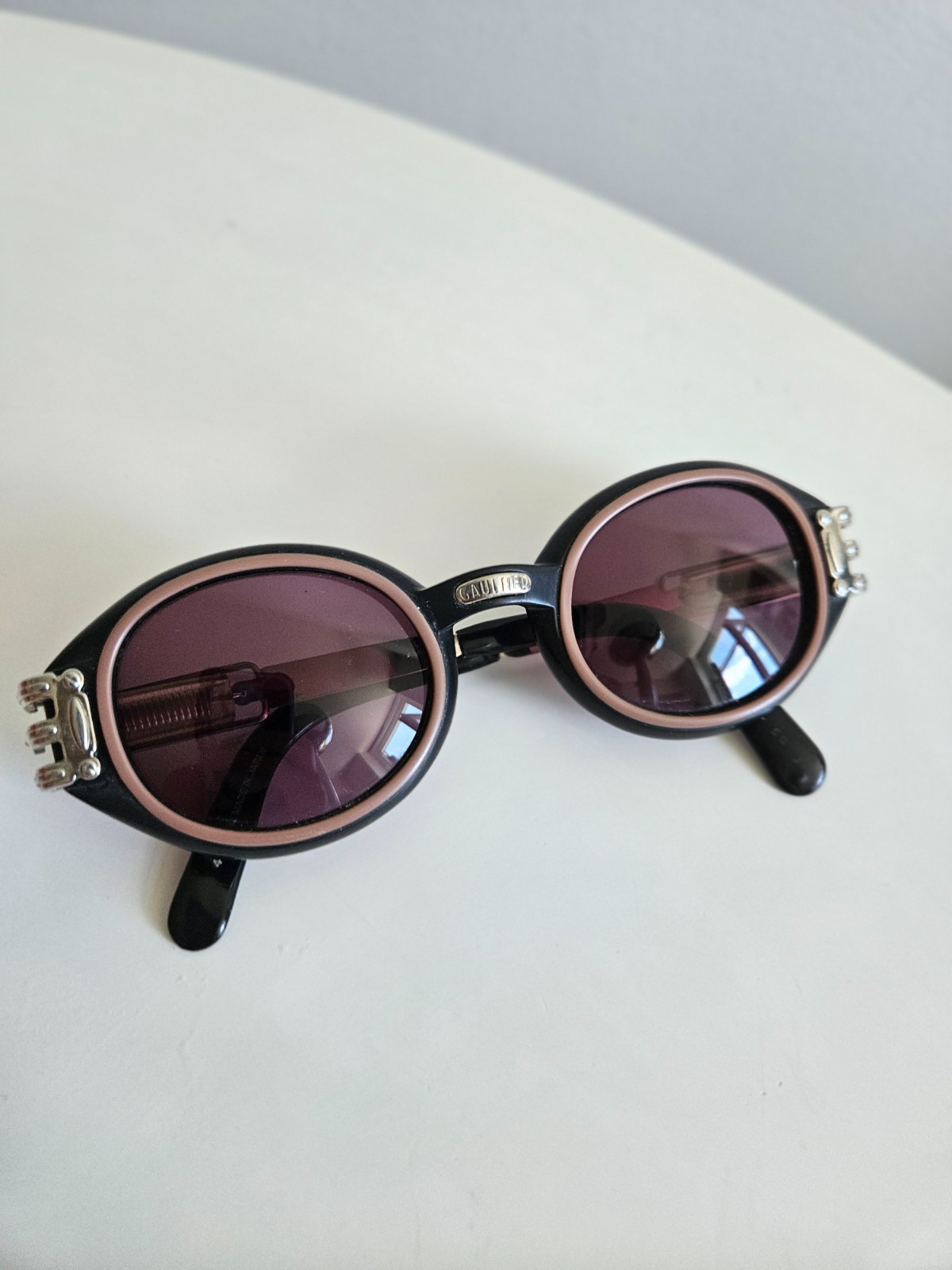 Vintage Jean Paul Gaultier 56-5203 Black Violet Sunglasses – read description