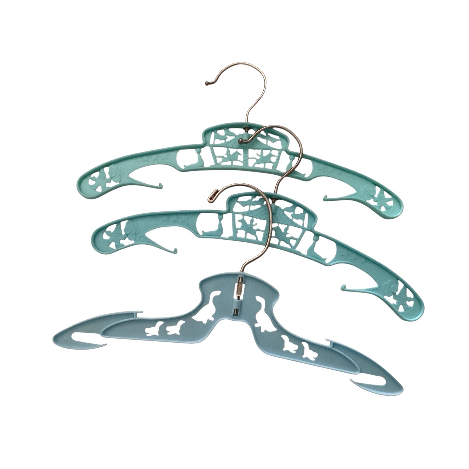 Vintage MCM Baby Clothes Hangers Plastic Blue 9 pc Lot