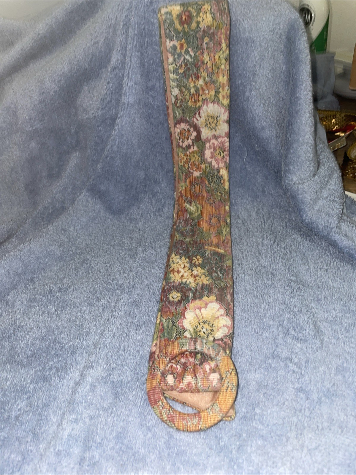 Vintage 80’s Floral Tapestry Belt W Germany 36 1/2” Long