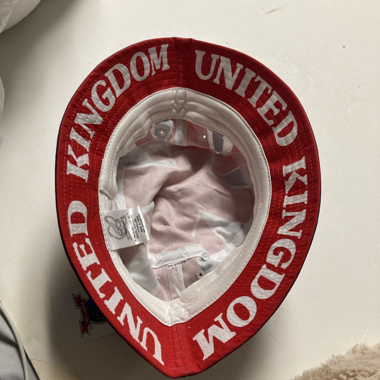 VTG 1994 NWT London UK Union Jack United Kingdom Flag Bucket Hat Global Caps