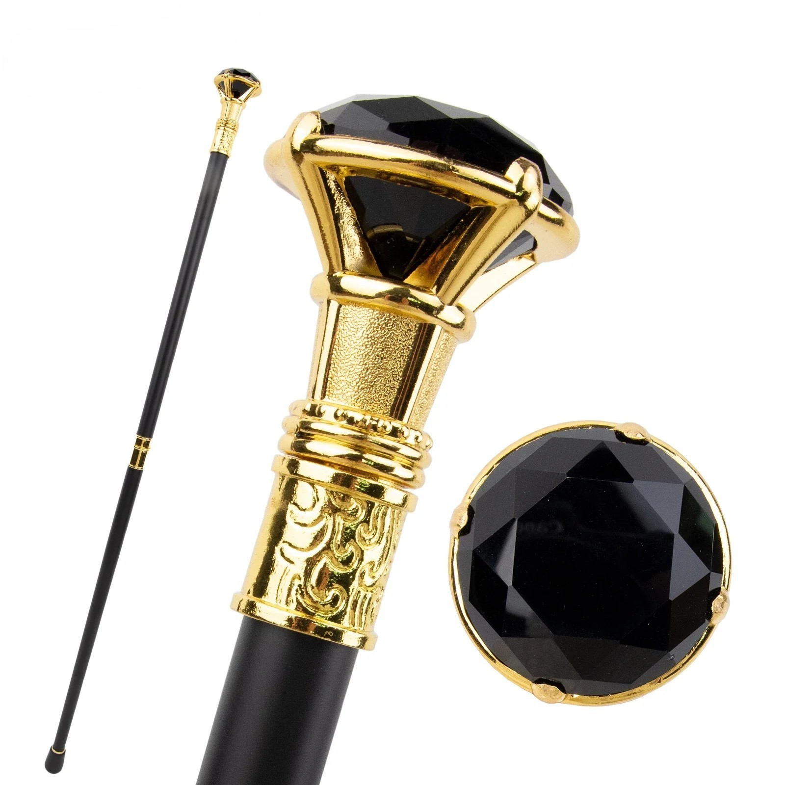 Black Diamond Walking Cane Fashion Decorative Walking Stick Gentleman 36.6″