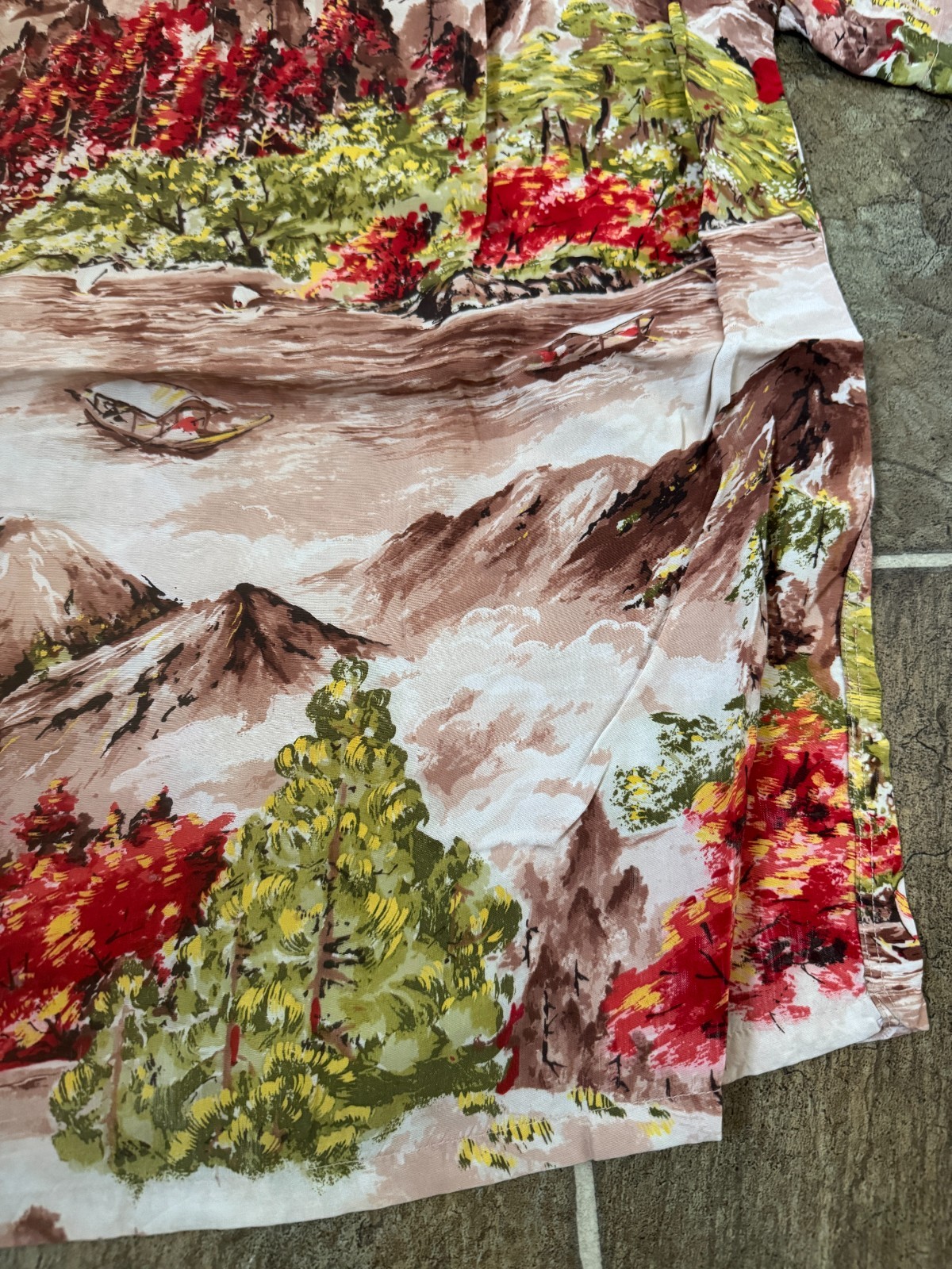 Vintage 1960’s Penney’s Hand Washable Rayon Large Hawaiian Aloha Shirt