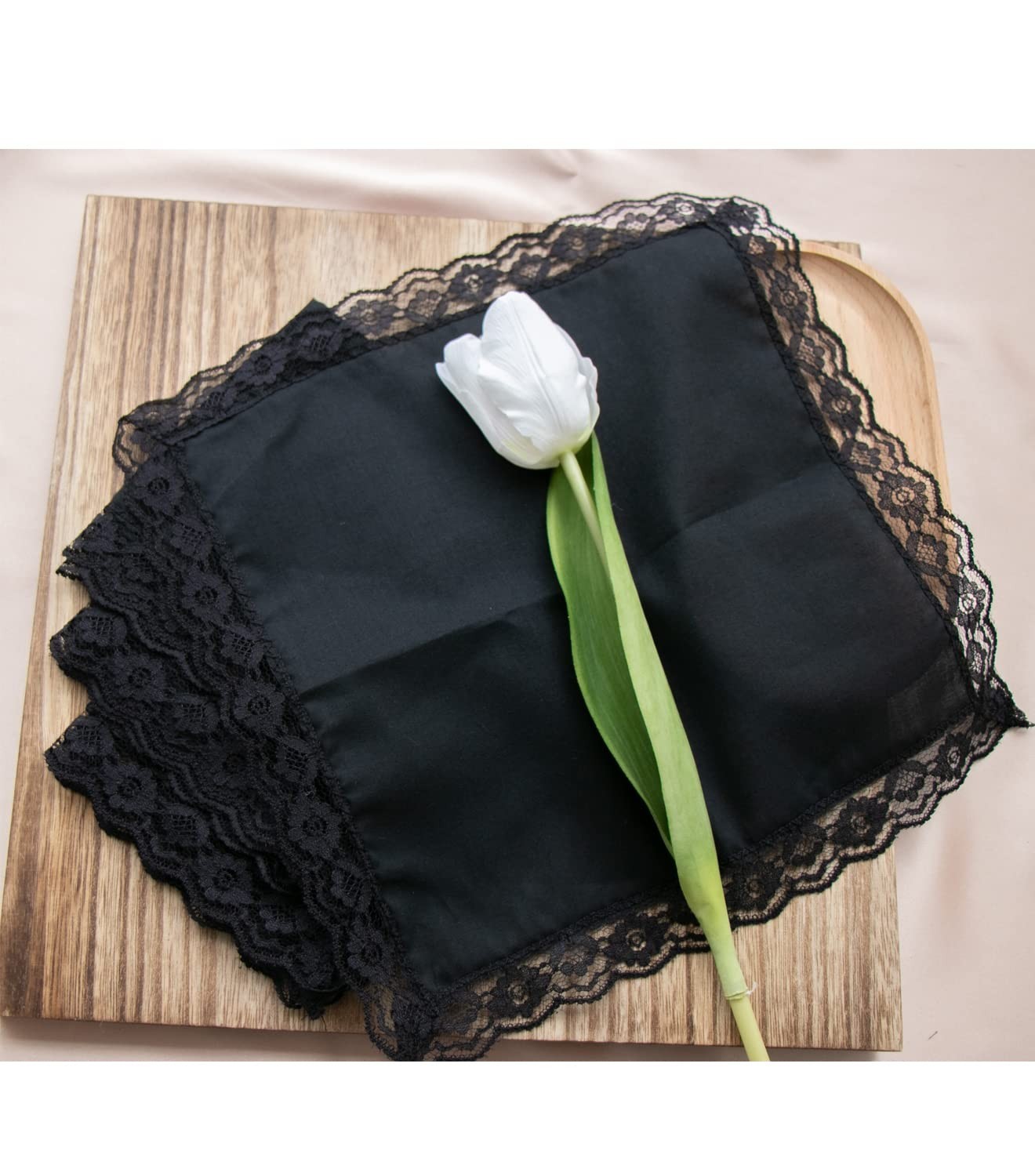 Lace Cotton White Handkerchiefs for Weddings – Bulk Pack, Elegant & Soft
