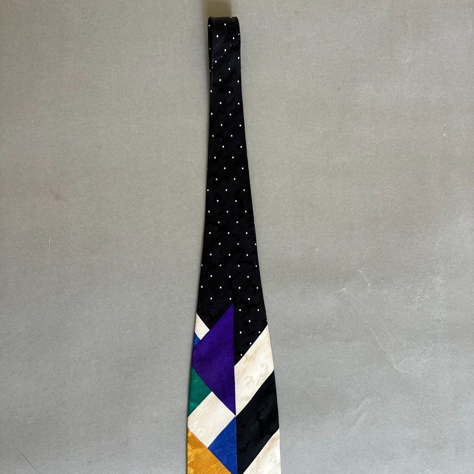 Vintage 90s Pavone 100% Italian silk geometric tie formal indie