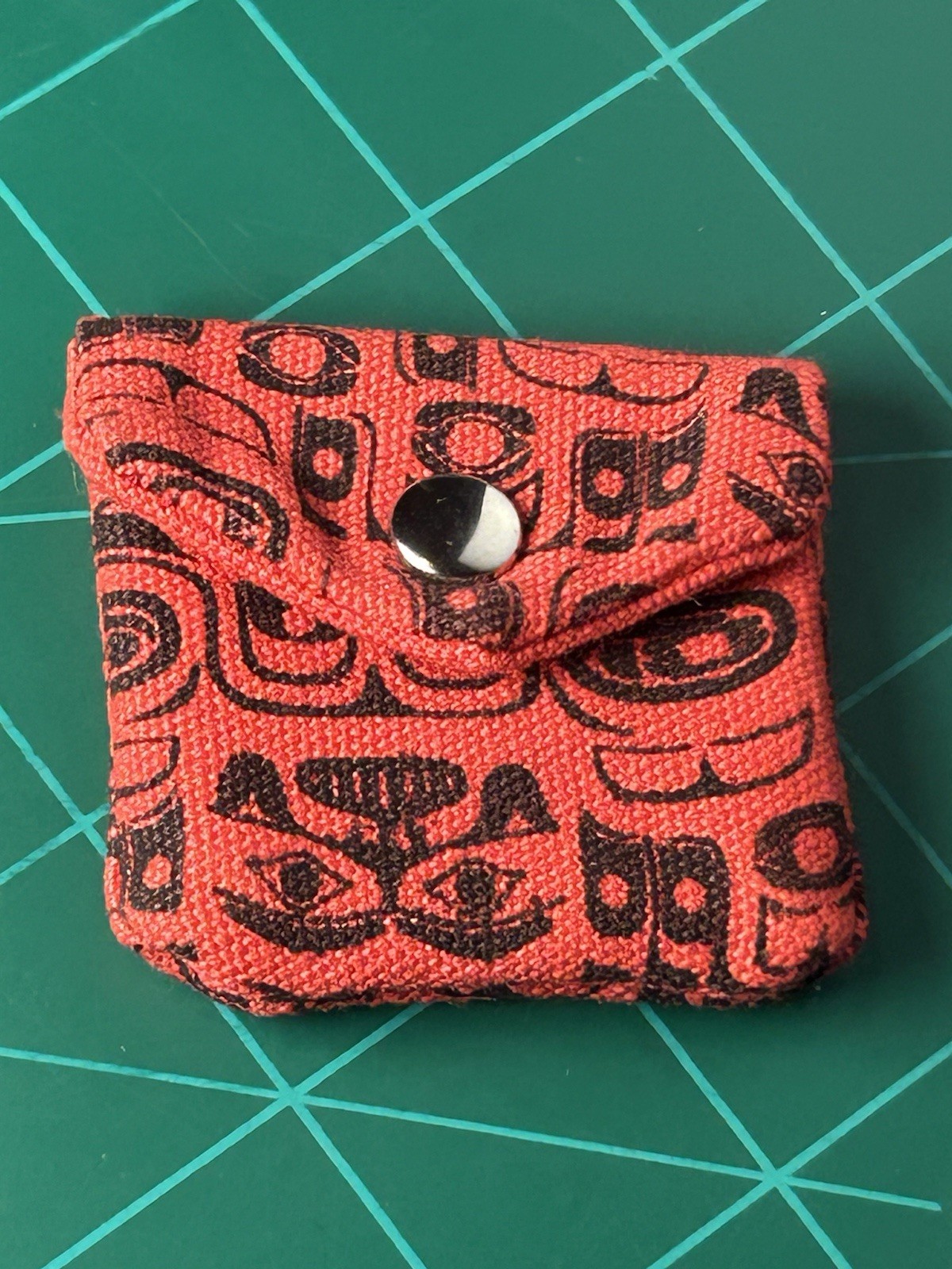 Chilkat Whale Pocket Keepsake Pouch Indigenous Namgis First Nation Tribe Purse