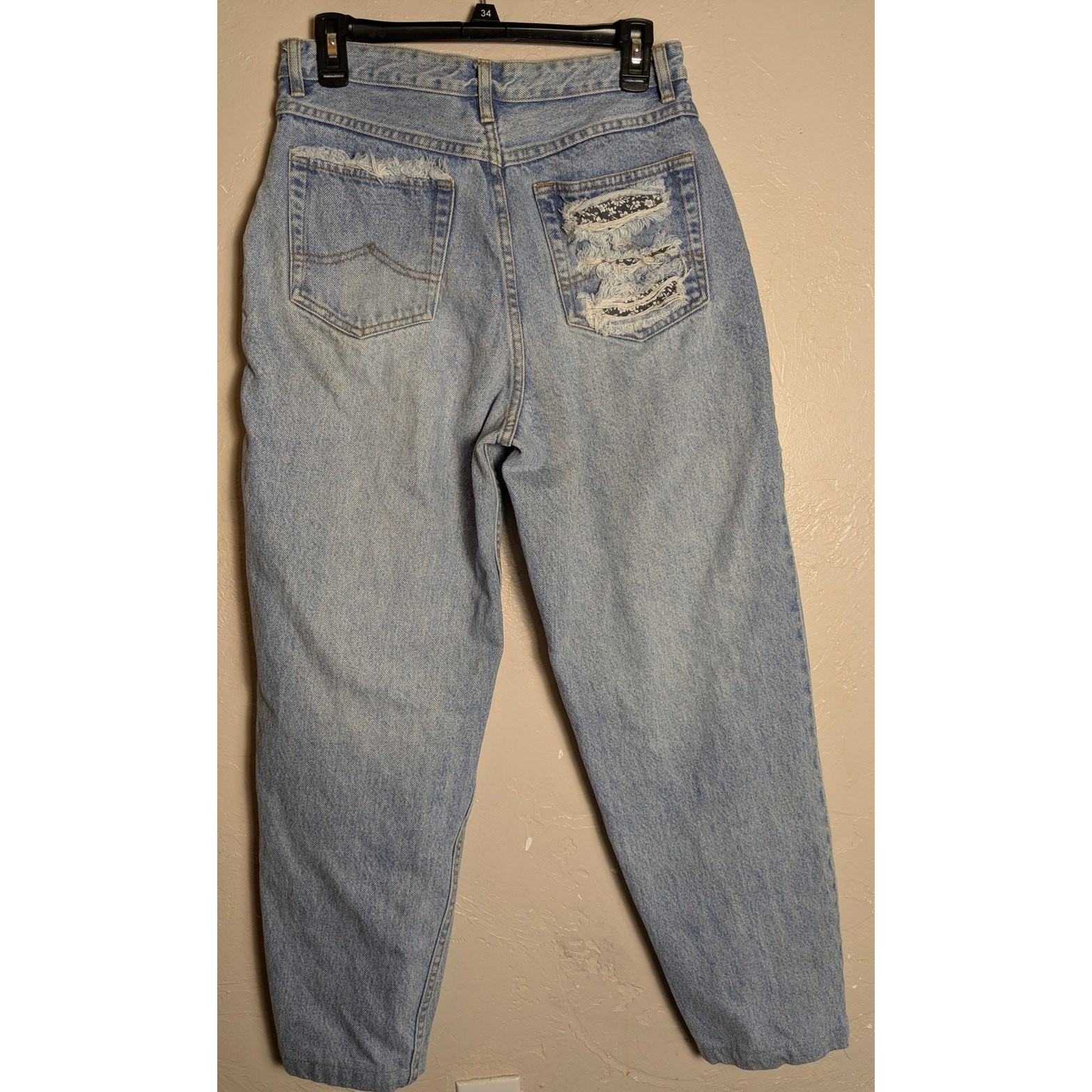 Vintage Nuovo Jeans 13/14 High Waist Faded Denim Distressed Tapered Leg 13 14