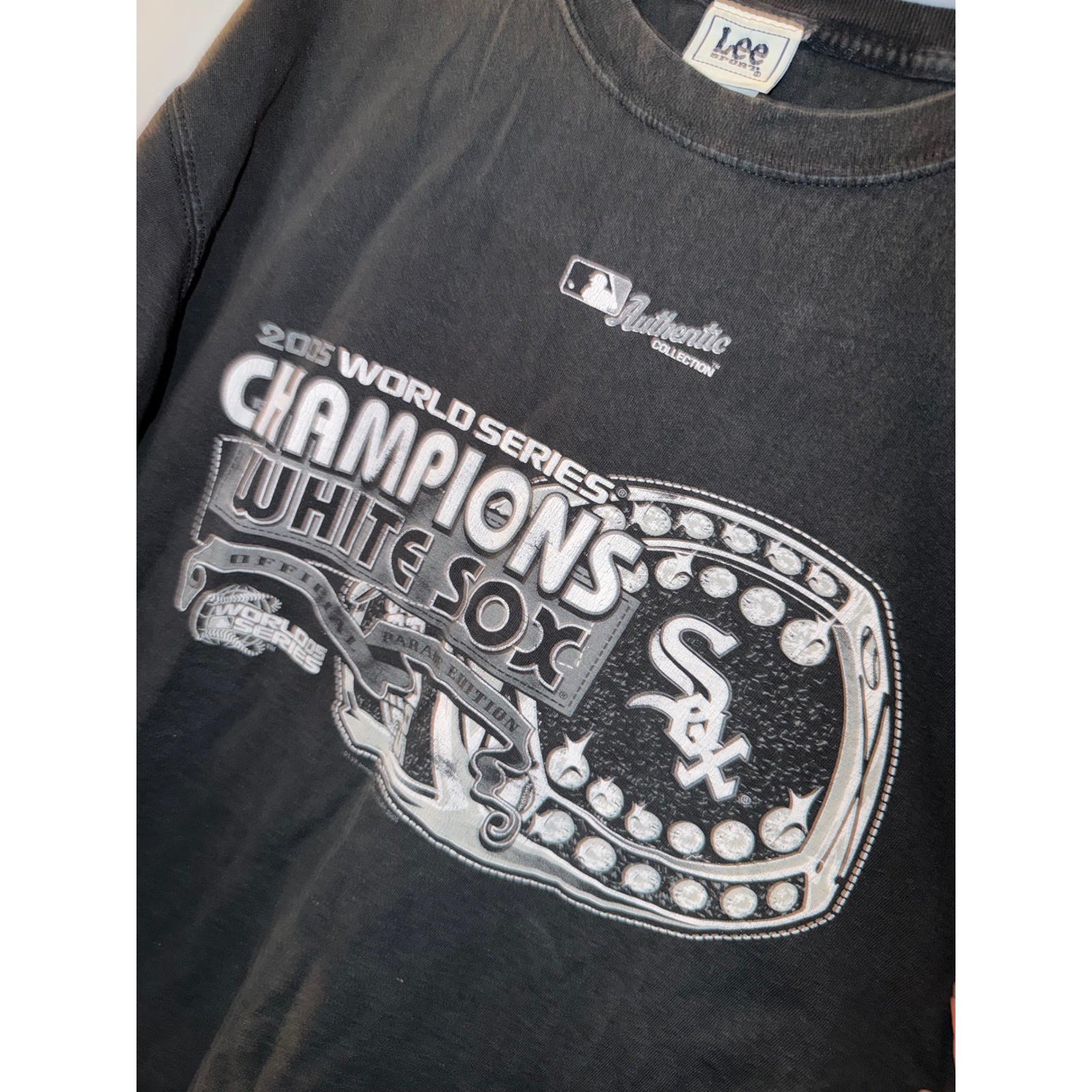 Vintage Lee Sport Chicago White Sox 2005 World Series Champions T-Shirt Black L