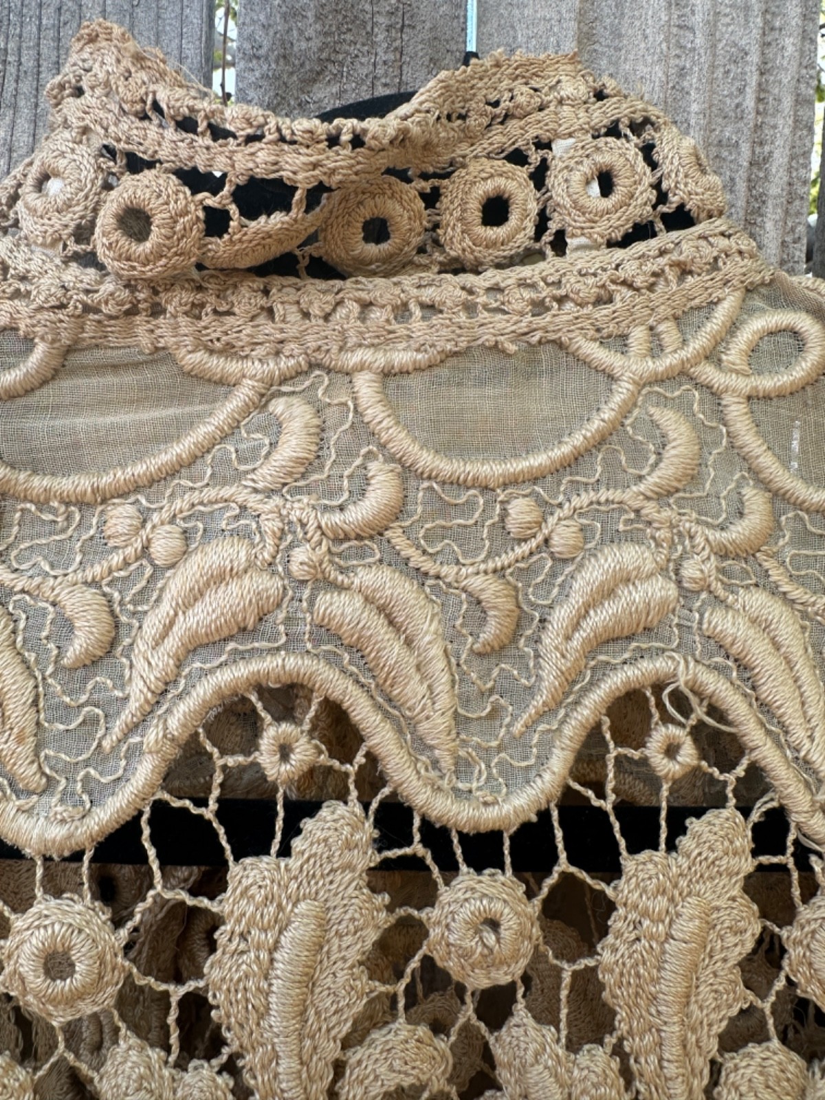 Edwardian Hand Made Irish Crochet Lace and Velvet Blouse Bodice Rare Antique