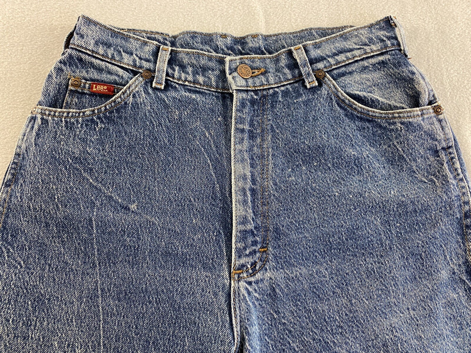 Vintage Lee Acid Wash Mom Jeans High Waist Tapered Leg Women Size 12 30″ x 27.5″