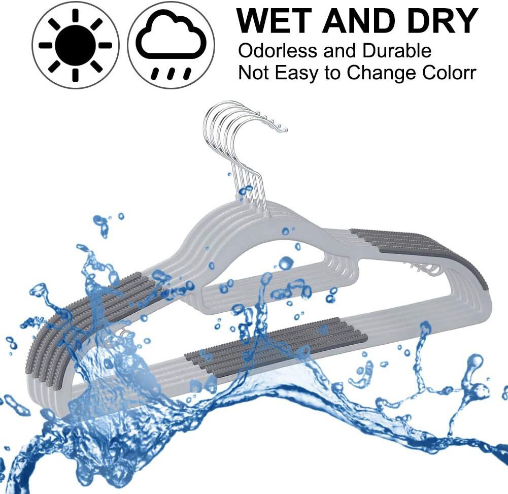 60Pack Plastic Hangers Non Slip for Clothes Coat Heavy Duty 360° Swivel Hook
