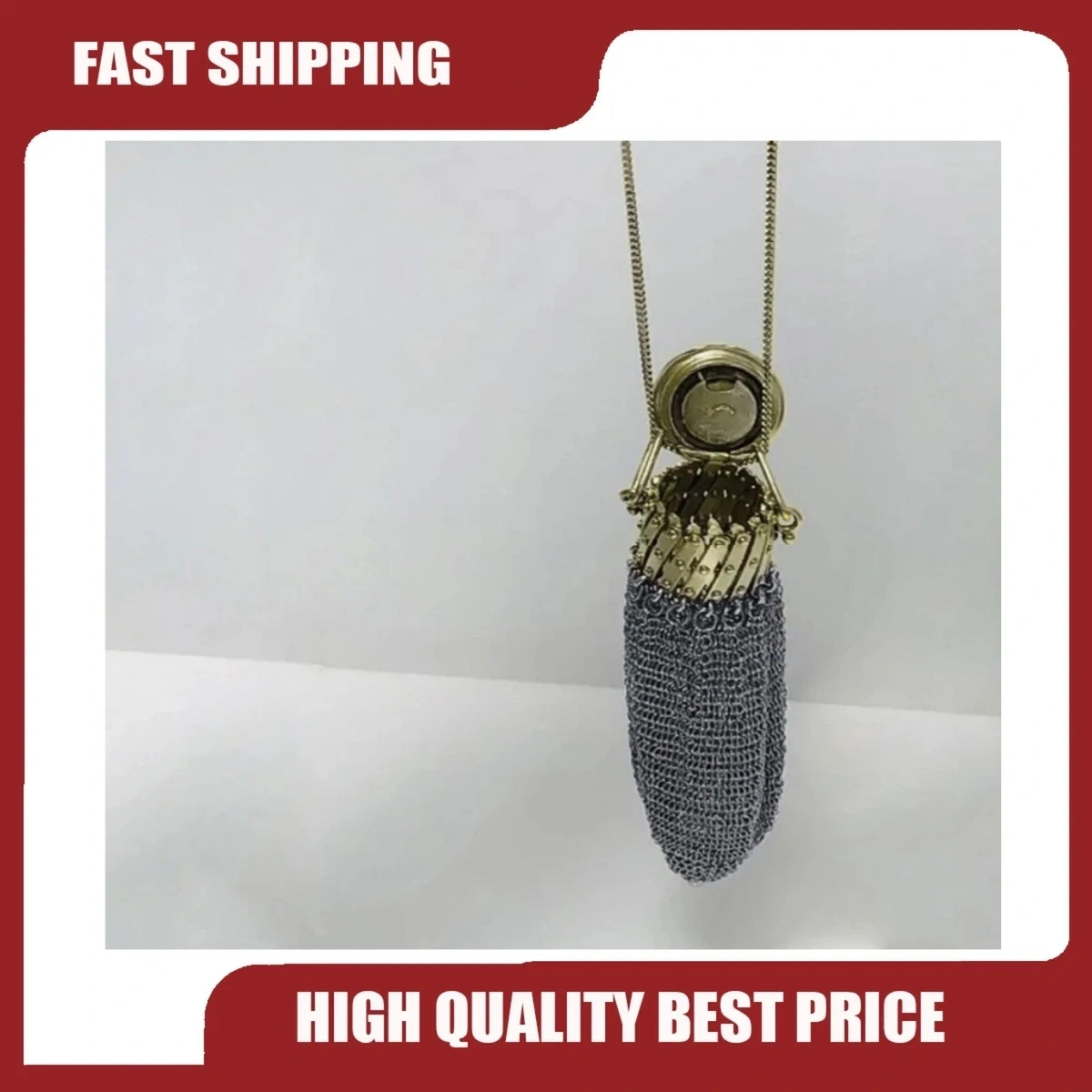 Handmade 1920’s English Coin Purse, Victorian Silver Twist Lid Gate Mesh Purse