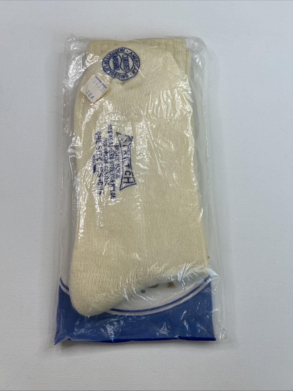 VTG Rockford Crew Socks Ivory Off White 10-13 80’s Acrylic Blend Sport Stretch